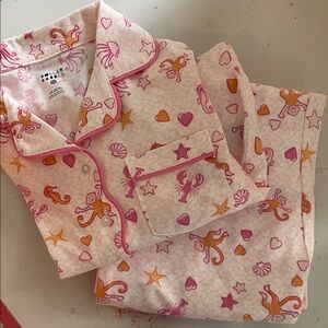 Roller Rabbit target collab xs 4/5 Pink & Orange sealife print Kids Pajama Set